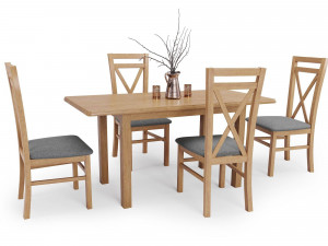MASA DINNER 120-158, DIN MDF LAMINAT SI LEMN MASIV, STIL CLASIC, HALMAR