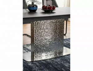 MASA EXTENSIBILA 160/240 CM, EFECT DE MARMURA VERDE/CROM, DIN CERAMICA, STICLA SI METAL, STIL MODERN - Img 4