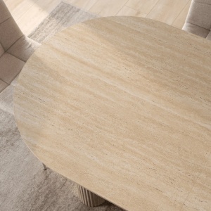 MASA EXTENSIBILA 180-220CM, ARTIM MEBLE, REALIZATA DIN MDF, CULOARE TRAVERTIN, STIL MODERN - Img 5