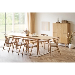 MASA EXTENSIBILA DARWIN 100x240-290-340x75 cm, REALIZAT DIN FURNIR DE STEJAR, CULOARE NATUR, HOUSE NORDIC - Img 2