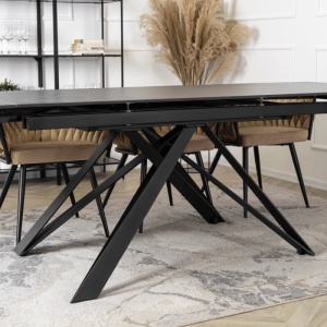 MASA EXTENSIBILA DIN CERAMICA 160-240CM, ARTIM MEBLE, CULOARE MARMURA NEAGRA, STIL MODERN - Img 6