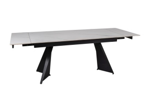 MASA EXTENSIBILA LACONI, 160/220 CM, ALB MAT/NEGRU MAT, DIN CERAMICA SI METAL, STIL MODERN - Img 2