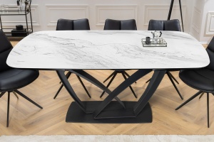 MASA EXTENSIBILA, PAPILLON 180/260CM, DIN CERAMICA/STICLA MARMURA ALBA SI METAL, ARTIM GROUP SELECTION - Img 9