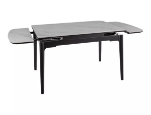 MASA EXTENSIBILA SENTO, 120/180 CM, ALB/NEGRU MAT, DIN CERAMICA SI METAL, STIL MODERN - Img 4