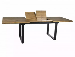 MASA EXTENSIBILA UMBERTO II, 160/240 CM, STEJAR ARTISAN/NEGRU, BLAT DIN MDF SI PICIOARE DIN METAL, STIL MODERN - Img 2