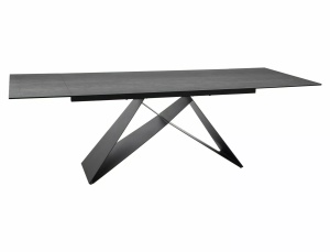 MASA EXTENSIBILA WESTIN, 160/240 CM, EFECT DE PIATRA GRI/NEGRU MAT, DIN CERAMICA, STICLA SI METAL, STIL MODERN - Img 10