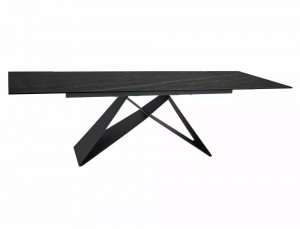 MASA EXTENSIBILA WESTIN NOIR, 160/240 CM, EFECT DE MARMURA NEAGRA/NEGRU, DIN CERAMICA, STICLA SI METAL, STIL MODERN - Img 2