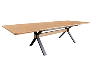 MASA EXTESIBILA DE MARI DIMENSIUNI, GIANT 180- 300CM, FURNIR LEMN DE STEJAR SI METAL, ASPECT STEJAR, ARTIM GROUP SELECTION - Img 6