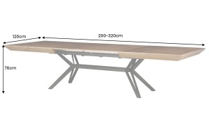 MASA EXTESIBILA DE MARI DIMENSIUNI, GIANT 180- 320CM, FURNIR LEMN DE NUC SI METAL, ASPECT NUC, ARTIM GROUP SELECTION - Img 7