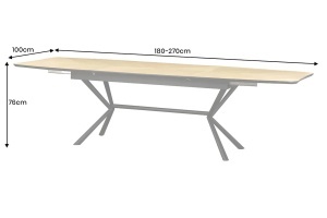 MASA EXTESIBILA DE MARI DIMENSIUNI, GRANDEZZA 180- 270CM, FURNIR LEMN DE STEJAR SI METAL, ASPECT STEJAR, ARTIM GROUP SELECTION - Img 6