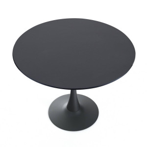 MASA LIVING 90CM, KYOTO NEAGRA, DIN METAL SI MDF LACUIT, DESIGN MODERN - Img 3