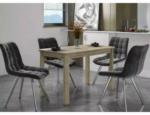 MASA LIVING/DINING, 105/140 CM, STEJAR SONOMA, BLAT DIN PAL LAMINAT SI PICIOARE DIN MDF, STIL MODERN
