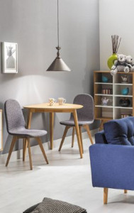 MASA LIVING KARL, 90x80, STEJAR, DIN MDF, FURNIR NATURAL SI LEMN, STIL MODERN, SIGNAL