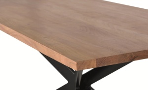 MASA LIVING NOLIRA 180CM, PENTRU 6-8 PERSOANE, REALIZATA DIN LEMN DE SALCAM SI METAL, CULOARE NATUR/NEGRU, GINER Y COLOMER - Img 5