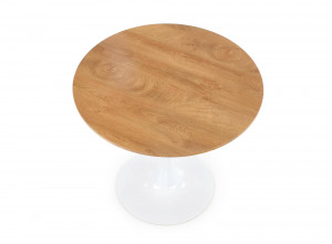 MASA LIVING STIL STING, STEJAR AURIU/ALB, 80 CM, BLAT DIN MDF SI PICIOR DIN METAL, STIL MODERN - Img 7