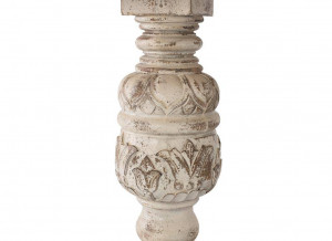 MASA ROTUNDA 100CM, ALB ANTICHIZAT, LEMN MASIV DE MANGO, STIL CLASIC GINER Y COLOMER - Img 2