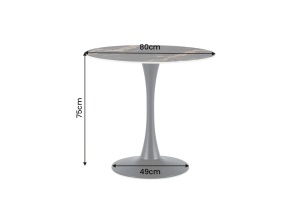 MASA ROTUNDA PENTRU LIVING LYON 80CM, DIN METAL SI CERAMICA, CULOARE NISIPIU/NEGRU, INVICTA INTERIOR - Img 7