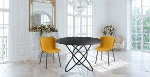 MASA SUFRAGERIE 110CM, HULA HOOP, COD 5753, STIL MODERN, REALIZAT DIN METAL SI CERAMICA - Img 4
