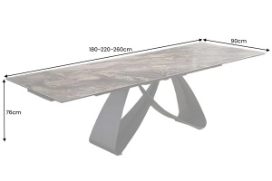 MASA SUFRAGERIE, INFINITY 180/260CM, DIN CERAMICA/STICLA SI METAL, ARTIM GROUP SELECTION - Img 7