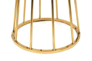 MASUTA DE BAR GLAM 60, AURIU/ALB MAT, CONFECTIONATA DIN MDF SI METAL, STIL MODERN - Img 5