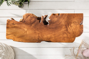 MASUTA DE CAFEA 100CM, WILD, LEMN MASIV, FORMA UNICA, DESIGN RUSTIC UNICAT - Img 3