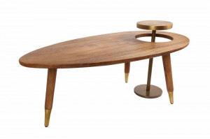 MASUTA DE CAFEA 110CM, GATSBY, DIN LEMN MASIV DE MANGO - Img 5