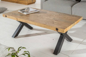 MASUTA DE CAFEA 110CM, THOR, COD 40455, DIN LEMN MASIV DE PIN NATURAL, STIL VINTAGE - Img 4