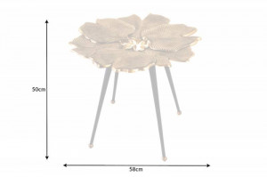 MASUTA DE CAFEA 55CM, GINGKO, DIN METAL NEGRU/AURIU - Img 6
