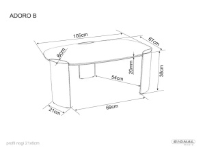 MASUTA DE CAFEA ADORO B, 105CM, ALB LUCIOS/CUPRU, BLAT DIN MDF, CERAMICA SI METAL, STIL MODERN - Img 4
