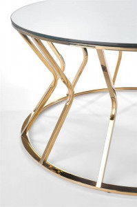 MASUTA DE CAFEA AFINA, OGLINDA/AURIU, DIN STICLA SI METAL, STIL MODERN, HALMAR - Img 3