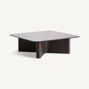 MASUTA DE CAFEA BRANSBY 100CM, LEMN DE FRASIN SI STICLA SECURIZATA, STIL CONTEMPORAN, VICAL HOME