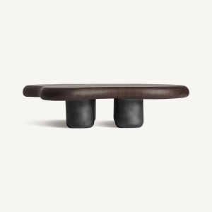 MASUTA DE CAFEA BRUNBEK 122CM, DIN FURNIR DE STEJAR MARO SI FIBRA DE STICLA, STIL CONTEMPORAN, VICAL HOME