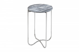 MASUTA DE CAFEA, COD 40369, GRI CU EFECT DE MARMURA/CROM, 38CM, BLAT DIN MARMURA SI CADRU DIN METAL - Img 6