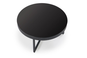 MASUTA DE CAFEA COSMO S, 60 CM, NEGRU/NEGRU, DIN MDF, STICLA SI METAL, STIL MODERN - Img 8