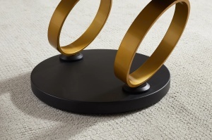 MASUTA DE CAFEA DEOSEBITA, RINGS 220CM, REALIZATA DIN CERAMICA SI METAL, CULOARE MARMURA/AURIU, INVICTA INTERIOR - Img 11