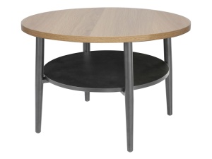 MASUTA DE CAFEA ELLA B, STEJAR/NEGRU MAT, DIN PAL LAMINAT SI METAL, STIL MODERN