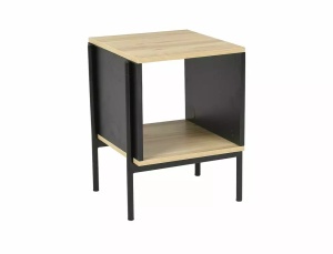 MASUTA DE CAFEA KARINA B, 40 CM, STEJAR/NEGRU, BLAT DIN MDF SI CADRU DIN METAL, STIL MODERN