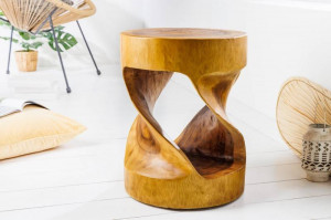 MASUTA DE CAFEA/TABURET 35CM, ARTE, LEMN MASIV, DESIGN MODERN, COD 41808 - Img 2