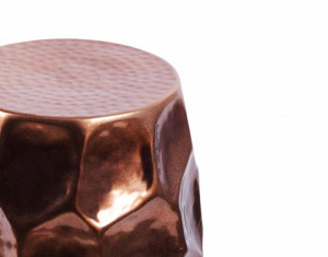 MASUTA DECORATIVA 30CM, ORIENT, DIN METAL DE CULOARE CUPRULUI, COD 40229, ASPECT INDUSTRIAL - Img 2