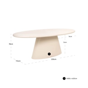 MASUTA DINING URBAN BLOOM 220, IDEALA PENTRU INTERIOR SAU EXTERIOR, 825502, CONFECTIONATA DIN ACRILIC, FIER, FIBRA SI BETON, RICHMOND INTERIORS - Img 3