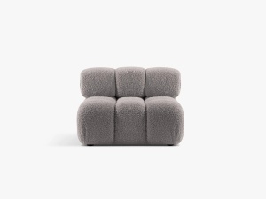 MODUL CANAPEA BELLIS, GRI DESCHIS, CU TAPITERIE DIN TEXTIL BOUCLE BALOO, MICADONI