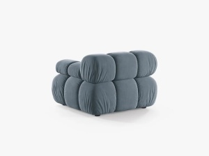 MODUL CANAPEA BELLIS, PE DREAPTA, ALBASTRU DESCHIS, CU TAPITERIE DIN CATIFEA BLUVEL, MICADONI - Img 3