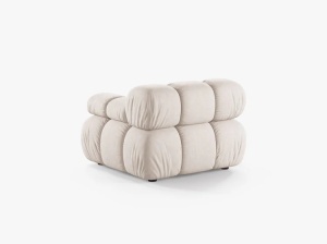 MODUL CANAPEA BELLIS, PE DREAPTA, BEJ, CU TAPITERIE DIN TEXTIL STRUCTURAT LIBERTY, MICADONI - Img 3
