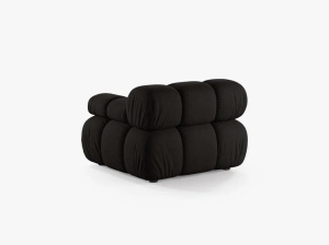 MODUL CANAPEA BELLIS, PE DREAPTA, NEGRU, CU TAPITERIE DIN TEXTIL STRUCTURAT LIBERTY, MICADONI - Img 3