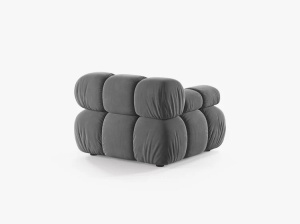 MODUL CANAPEA BELLIS, PE STANGA, GRI DESCHIS, CU TAPITERIE DIN CATIFEA VENUS, MICADONI - Img 3