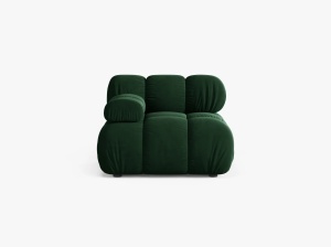 MODUL CANAPEA BELLIS, PE STANGA, VERDE SMARALD, CU TAPITERIE DIN CATIFEA BLUVEL, MICADONI