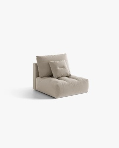 MODUL CANAPEA BLOOM, BEJ DESCHIS, 95X97 CM, CU TAPITERIE DIN TEXTIL CATIFEA CASINO, MICADONI - Img 2