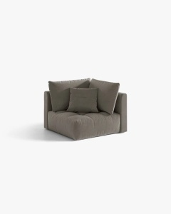 MODUL CANAPEA BLOOM, GRI, 105X97 CM, CU TAPITERIE DIN TEXTIL CATIFEA CASINO, MICADONI - Img 2
