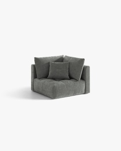 MODUL CANAPEA BLOOM, GRI INCHIS, 105X97 CM, CU TAPITERIE DIN TEXTIL STRUCTURAT WIND, MICADONI - Img 2