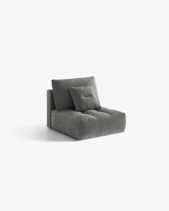 MODUL CANAPEA BLOOM, GRI INCHIS, 95X97 CM, CU TAPITERIE DIN TEXTIL STRUCTURAT WIND, MICADONI - Img 2